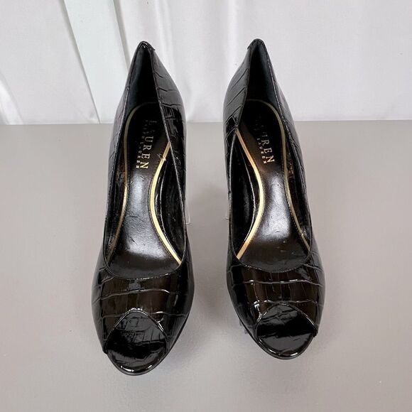 LAUREN RALPH LAUREN WOMENS HEELS BLACK SIZE 6 1/2m - Picture 7 of 7